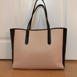 J.Crew light blush & black colorblock tartine tote